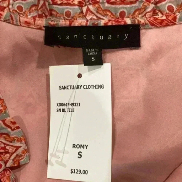 New with tags anthropologie Sanctuary Romy Sleeveless Red floral pattern Dress - Picture 5 of 5